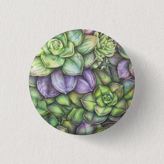 Botanical Colorful Illustration Button 缶バッジ (正面)