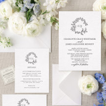 Botanical Crest Suite | エレガントなモノグラムの結婚式