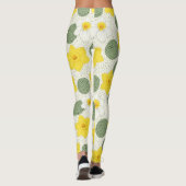 Botanical Daffodil Floral Geometric Pattern (1) レギンス (裏面)