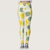 Botanical Daffodil Floral Geometric Pattern (1) レギンス (正面)