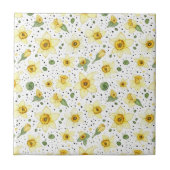 Botanical Daffodil Floral Geometric Pattern (2) タイル (正面)