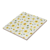 Botanical Daffodil Floral Geometric Pattern (2) タイル (側面)