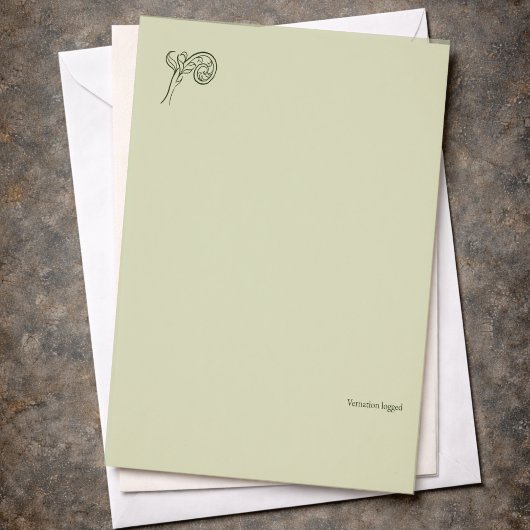 Botanical Dark Academia Fern Fiddlehead レターヘッド