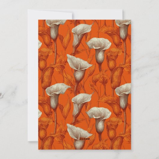 Botanical dCall Lilies Accent Women Birthday 招待状 (裏面)