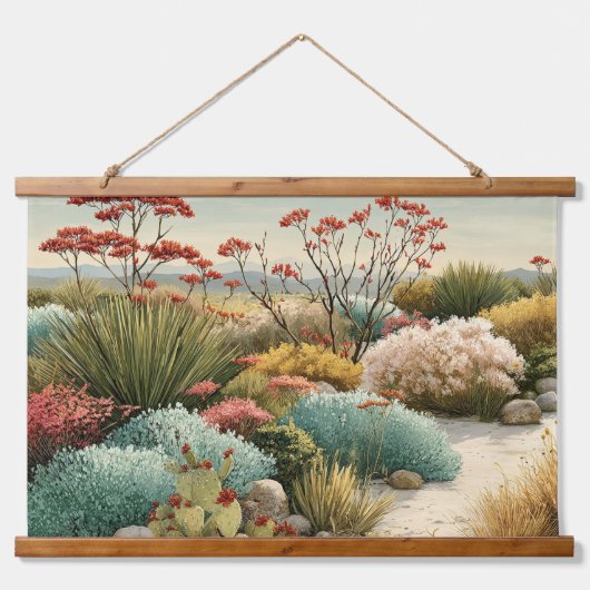 Botanical Desert Landscape 吊り下げ型タペストリー (正面)