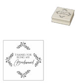 Botanical Diamond with Branches in Black ラバースタンプ (押印)