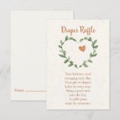 Botanical Diaper Raffle Card – Minimal Eucalyptus エンクロージャーカード (正面/裏面)