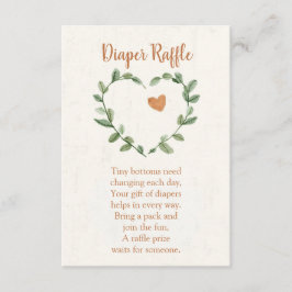 Botanical Diaper Raffle Card – Minimal Eucalyptus エンクロージャーカード