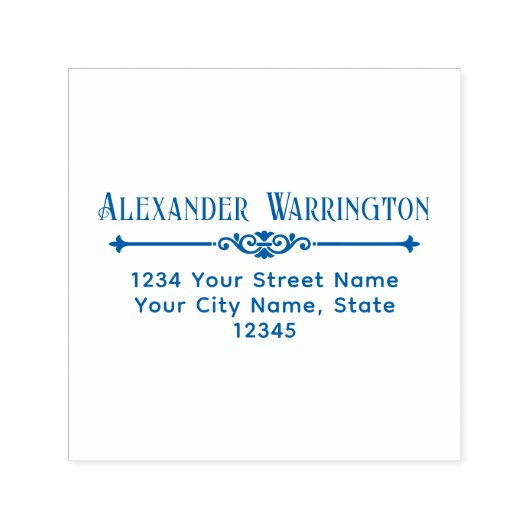 Botanical Divider Spacer #2 Name Return Address セルフインキングスタンプ (デザイン)