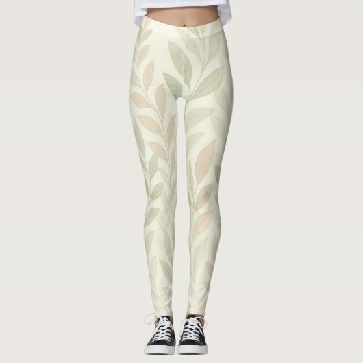 Botanical Drift – Soft Nature-Inspired Leggings レギンス (正面)