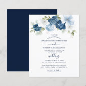 Botanical Dusty Blue Floral Wedding Invitation (正面/裏面)