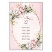 Botanical Dusty Pink Floral Greenery Table Numbers テーブルナンバー (裏面)
