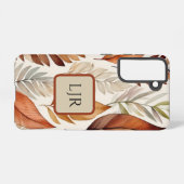 Botanical Earthy Brown and Sage Phone Case Samsung Galaxyケース (裏面横)