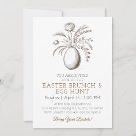 Botanical Easter Brunch Egg Hunt Invitation 招待状