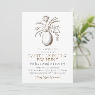 Botanical Easter Brunch Egg Hunt Invitation 招待状