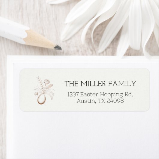 Botanical Easter Personalized Return Address Label ラベル (インサイチュ)