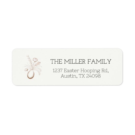 Botanical Easter Personalized Return Address Label ラベル (正面)