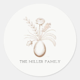 Botanical Easter Personalized Round Sticker ラウンドシール
