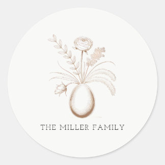 Botanical Easter Personalized Round Sticker ラウンドシール