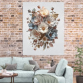 Botanical Elegant 3D Floral Art ポスター