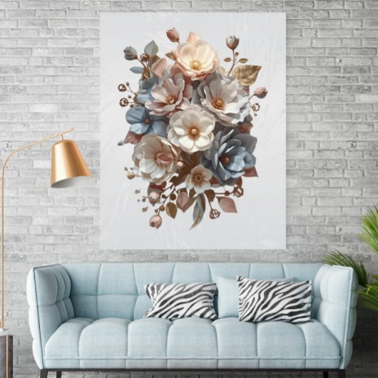 Botanical Elegant 3D Floral Art ポスター