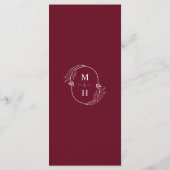Botanical Elegant Burgundy Wedding Dinner メニュー (裏面)