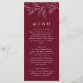 Botanical Elegant Burgundy Wedding Dinner メニュー (正面)