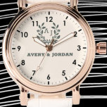 Botanical Elegant couple name Monogram 腕時計<br><div class="desc">Monogram Watch

love story, wedding gift, anniversary gift, custom name, couples gift idea, for her, for him, romantic, valentine's day, newlyweds</div>