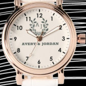 Botanical Elegant couple name Monogram 腕時計