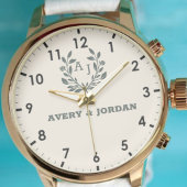 Botanical Elegant Monogram Keepsake  Couples 腕時計