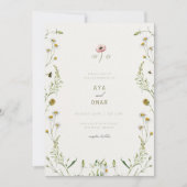 Botanical Elegant Wedding Invitation – Floral Desi 招待状 (正面)