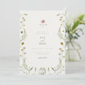 Botanical Elegant Wedding Invitation – Floral Desi 招待状 (スタンド正面)