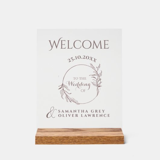 Botanical Elegant Wedding Welcome Sign アクリルサイン (正面)