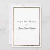 Botanical elegant white mint gold foliage wedding  招待状 (裏面)