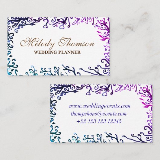 Botanical Elements、ビジネスエレガントカード 名刺 (正面/裏面)