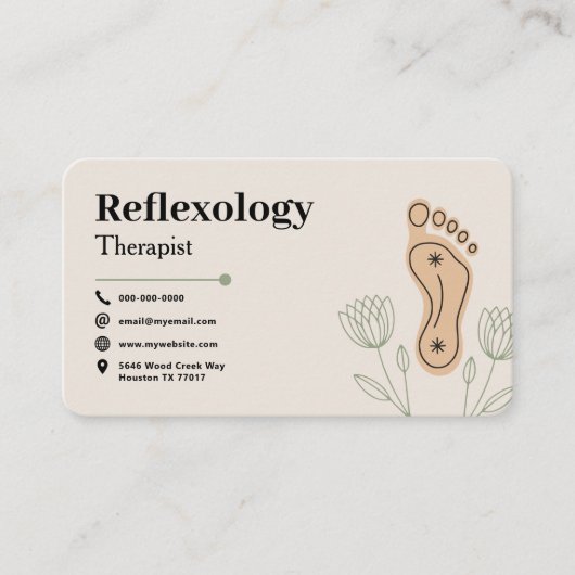 Botanical Elements & Footprint - Reflexology 名刺 (正面)