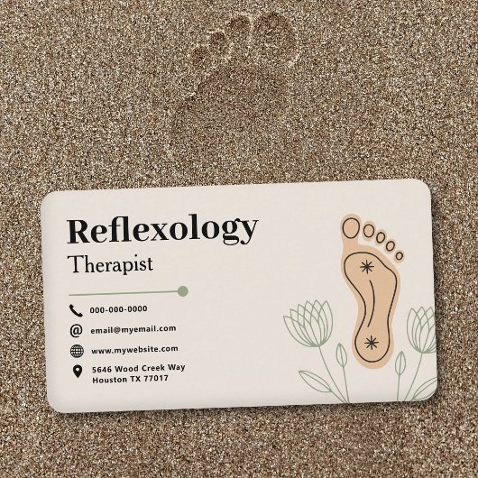 Botanical Elements & Footprint - Reflexology 名刺