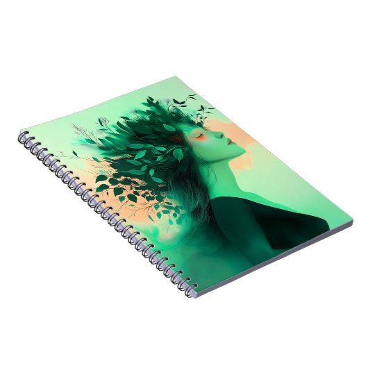 Botanical Emerald Woman Notebook ノートブック (右側)