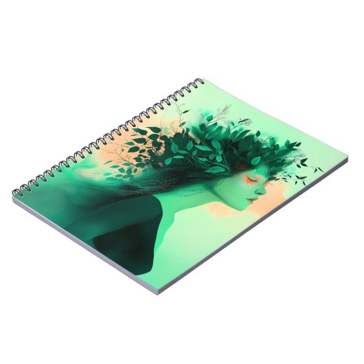 Botanical Emerald Woman Notebook ノートブック (左側)