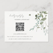 Botanical Eucalyptus結婚のQRコードRSVP エンクロージャーカード (正面)