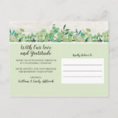 Botanical Eucalyptus結婚's Thank You 4-Photo 案内ポストカード (裏面)