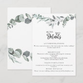  Botanical Eucalyptus | 結婚の詳細 エンクロージャーカード (正面/裏面)