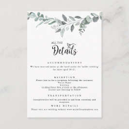  Botanical Eucalyptus | 結婚の詳細 エンクロージャーカード