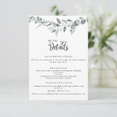  Botanical Eucalyptus | 結婚の詳細 エンクロージャーカード (スタンド正面)