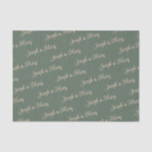 Botanical Eucalyptus Green & Elegant Peach Wedding 薄葉紙 (正面)