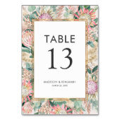 Botanical Eucalyptus Pampas Grass Proteas Wedding テーブルナンバー (裏面)