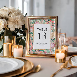 Botanical Eucalyptus Pampas Grass Proteas Wedding テーブルナンバー