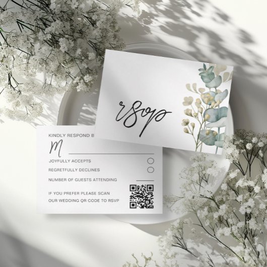 Botanical Eucalyptus Wedding RSVP Card