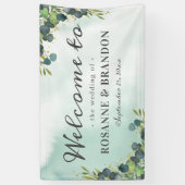 Botanical Eucalyptus Welcome Wedding 横断幕 (縦)