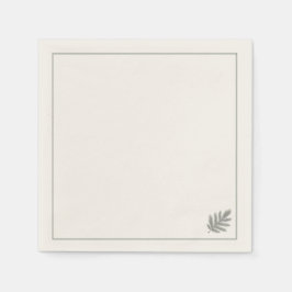 Botanical Evergreen Minimalist | Neutral Rustic  スタンダードカクテルナプキン